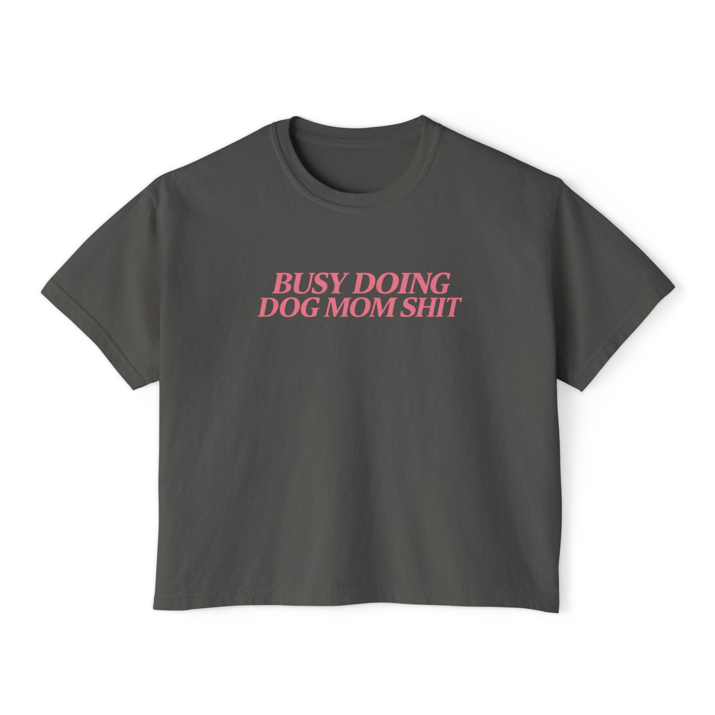 Busy dog mom boxy tee