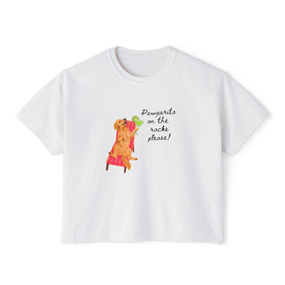 Pawgarita on the rocks boxy tee